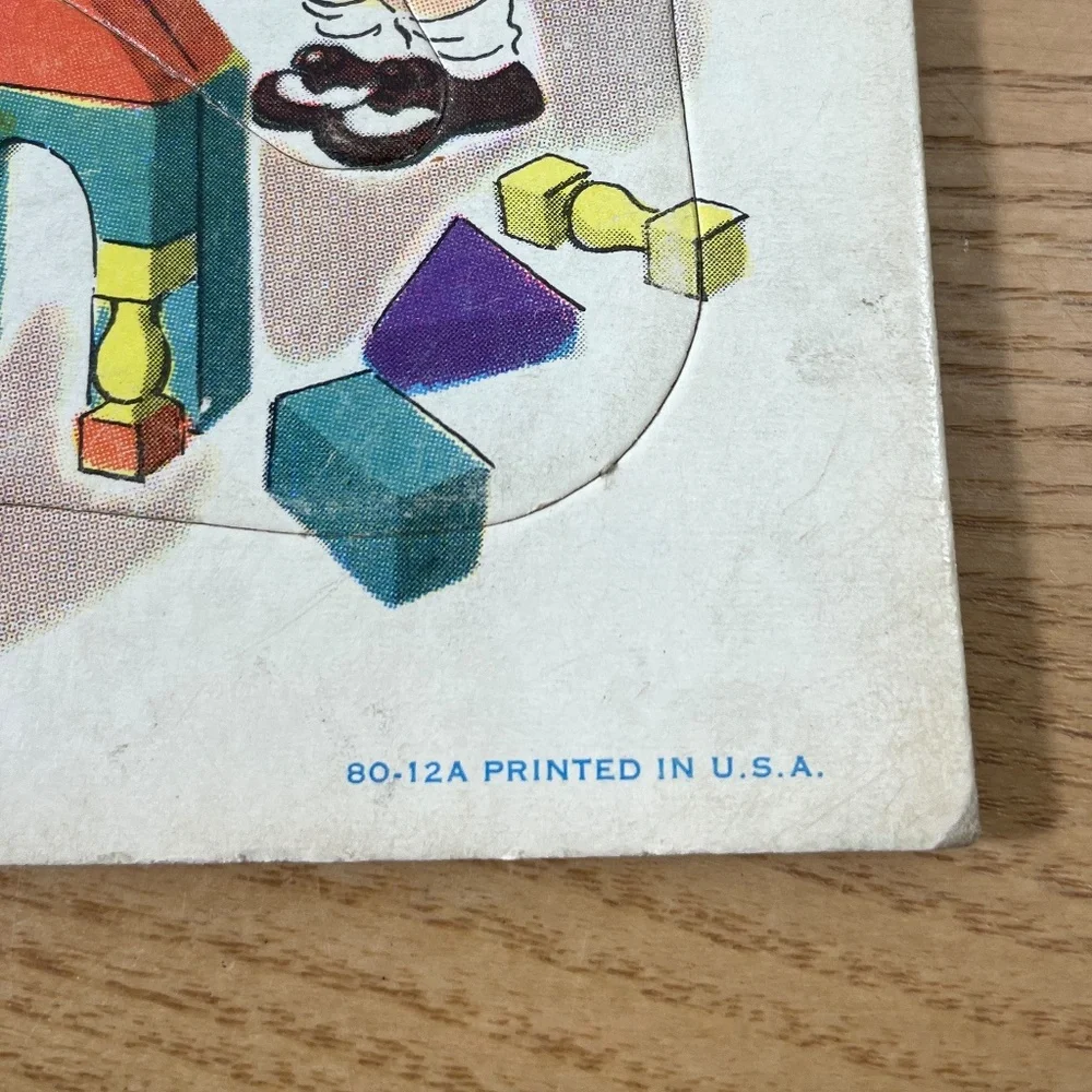 Vintage Playskool Frame Tray Puzzle No 80-12A Kids Playing Golden Press 18 Pcs